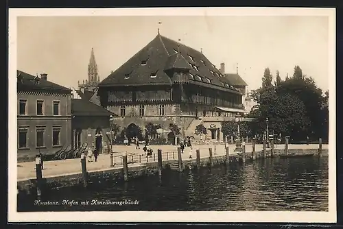 AK Konstanz, Hafen mit Konziliumsgebäude