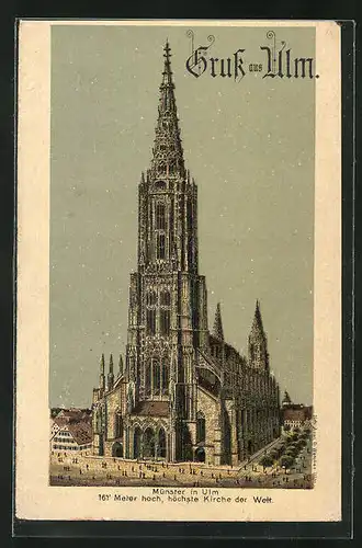 AK Ulm, höchste Kirche der Welt(161m hoch)