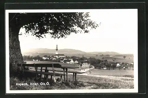 AK Aspach, Panoramablick auf die Ortschaft