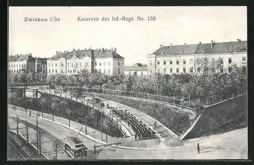 AK Zwickau i/Sa, Kasernen des Inf.-Regt. No. 133