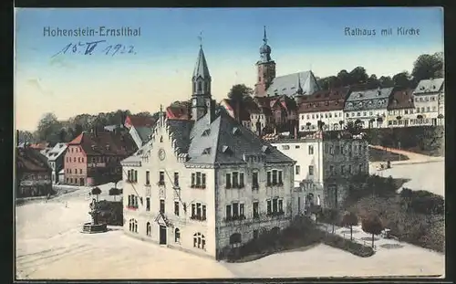 AK Hohenstein-Ernstthal, Rathaus mit Kirche