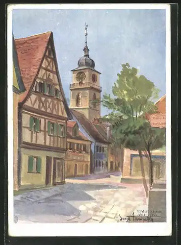 Künstler-AK Neustadt a. d. Aisch, Kirchgasse