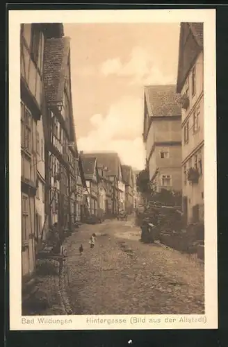 AK Bad Wildungen, Strasse Hintergasse in der Altstadt