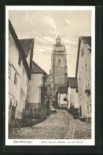 AK Bad Wildungen, Ranzenstrasse mit Blick zur Kirche