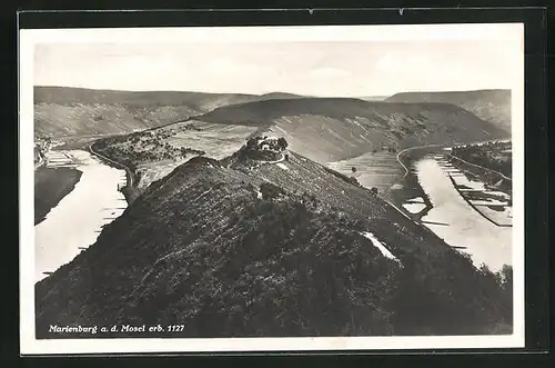 AK Zell / Mosel, Marienburg und Blick auf Moselschleife