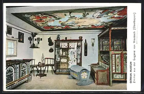 AK Miesbach /Oberbayern, Germanisches Museum, Zimmer mit Wiege