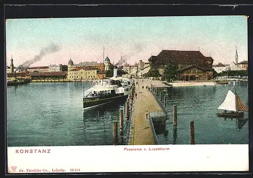 AK Konstanz, Panorama v. Leuchtturm