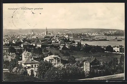 AK Konstanz, Ortsansicht vom Kreuzlingen aus gesehen