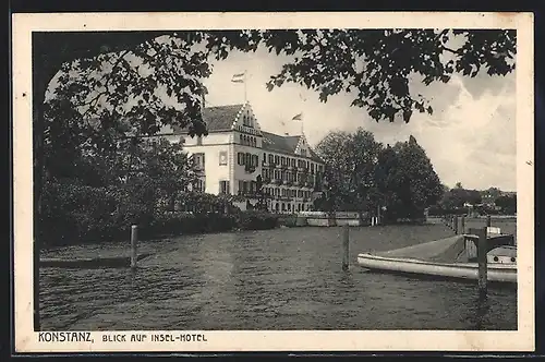 AK Konstanz, Blick auf Insel-Hotel