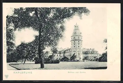 AK Karlsruhe, Schloss vom Garten