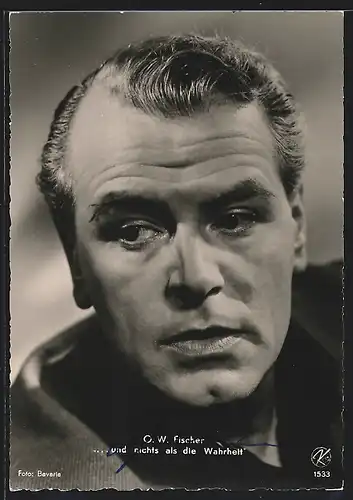 AK Schauspieler O. W. Fischer schaut seitlich
