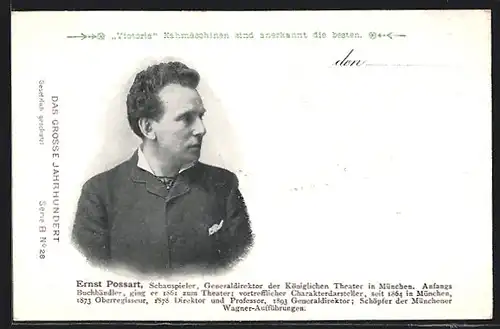 AK München, Schauspieler Ernst Possart, Generaldirektor der Königlichen Theater in München