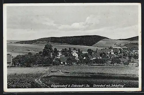 AK Göppersdorf b. Liebstadt / Sa., Unterdorf mit Schärfling