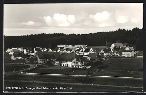 AK Peterzell b. St. Georgen / Schwarzwald, Ortsansicht aus der Vogelschau