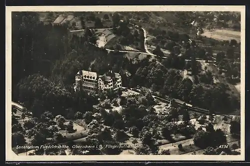 AK Oberachern, Fliegeraufnahme vom Sanatorium Friedrichshöhe