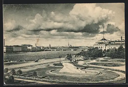 AK Léningrad, La Néva, vue de la place du 14 décembre