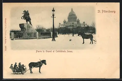 AK St. Pétersbourg, Pierre le Grand et Cathédrale Isaac