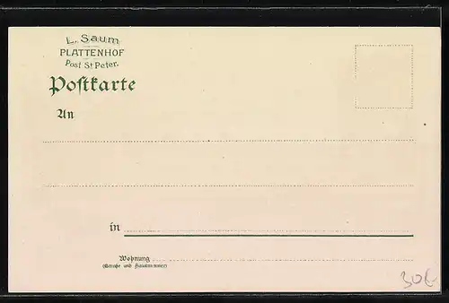 Lithographie Obersimonswald, Strassenpartie am Gasthaus zur Platte, Zwerifall