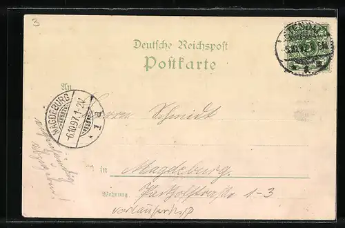 Lithographie Stendal, Uenglinger-Tor, Tangermünder-Tor, Gesamtansicht