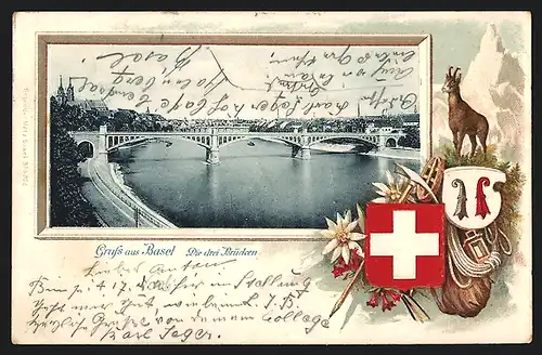 AK Basel, Die drei Brücken