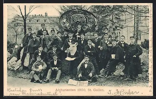 AK St. Gallen, Gruppenbild Abiturienten 1900