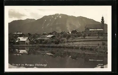AK St. Veit im Pongau, Ortsansicht mit der Kirche