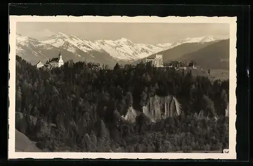 AK Itter, Panorama mit Hotel Itter, Tyrol gegen Kitzbüheler Alpen