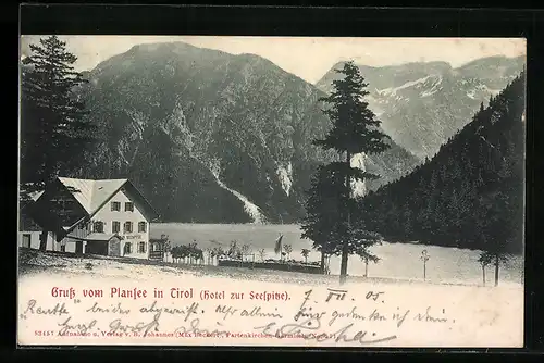 AK Plansee in Tirol, das Hotel zur Seespitze