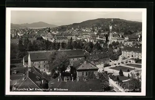 AK Klagenfurt, Gesamtansicht mit Kreuzberg und Wörthersee