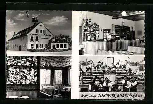 AK Rust See im Bgld., Restaurant Sifkovits, in den Gasträumen, Trachtenkapelle