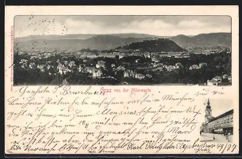 AK Graz, Gesamtansicht von der Hilmwarte aus