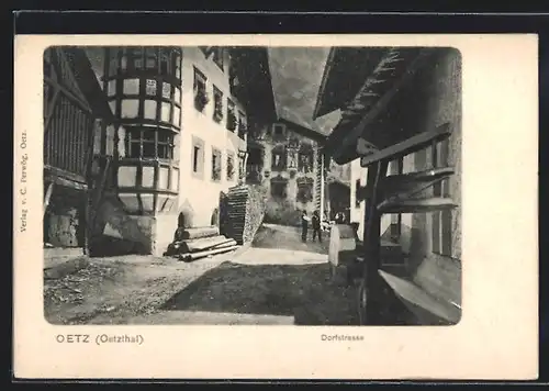 AK Oetz im Oetzthal, altes Haus an der Dorfstrasse