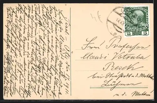 AK Sölden im Oetztal, Ortsansicht mit Kirche und Nöderkogel