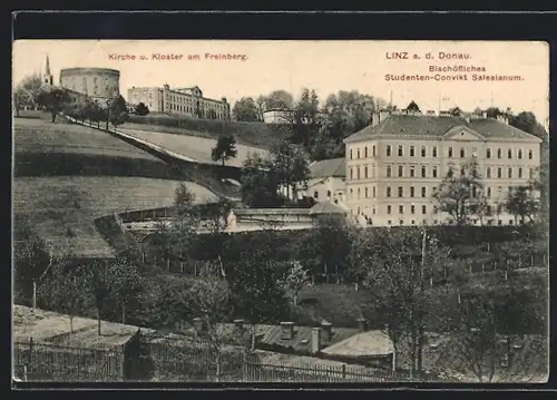 AK Linz a. d. Donau, Kirche und Kloster am Freinberg