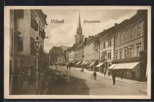 AK Villach, Radfahrer auf dem Hauptplatz