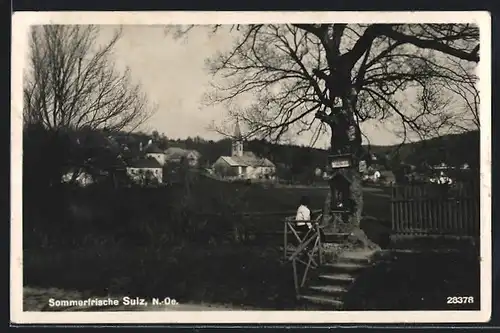 AK Sulz in N.-Oe., Blick zur kirche im Ort