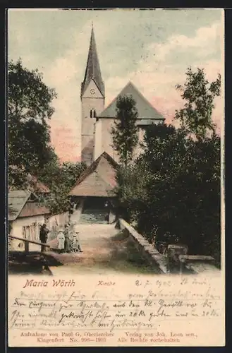 AK Maria Wörth, an der Kirche