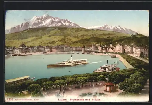 AK Luzern, Promenade und Pilatus