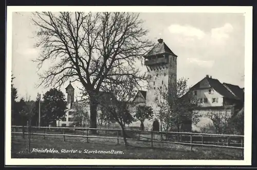 AK Rheinfelden, Storchennestturm und Obertor