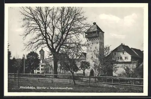 AK Rheinfelden, Obertor und der Storchennestturm