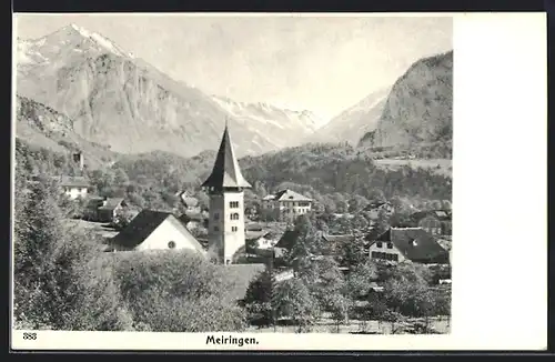 AK Meiringen, Totalansicht mit der Kirche