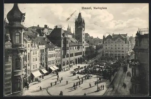 AK Basel, auf dem Marktplatz