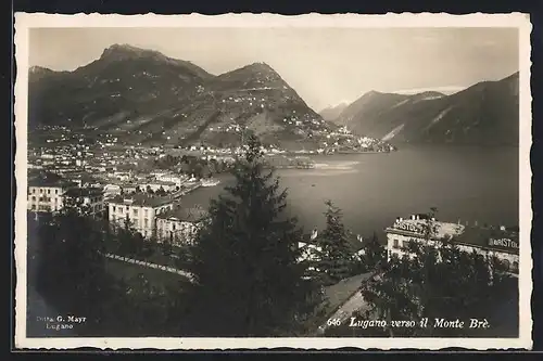 AK Lugano, Gesamtansicht gegen Monte Bre