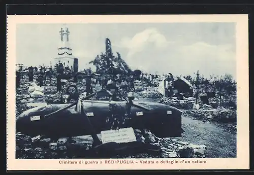 AK Redipuglia, Cimitero di guerra, Veduta e dettaglio d'un settore