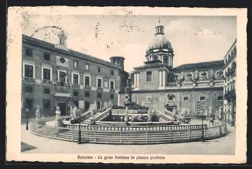 AK Palermo, La gran fontana in piazza pretoria