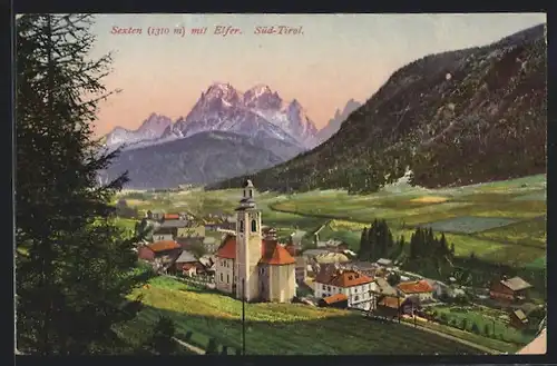 AK Sexten mit Elfer in Süd Tirol, Gesamtansicht