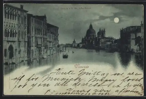 Mondschein-AK Venezia, Canal Grande e S. Ma. della Salute