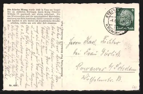 AK Brückenberg /Riesengebirge, Kirche Wang mit Pfarrkirche