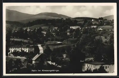 AK Hain im Riesengebirge, Blick auf das Logierhaus zum Rotwasserthal