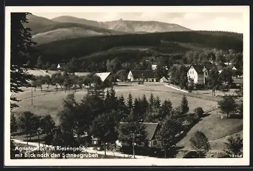 AK Agnetendorf, Teilansicht mit Sicht zu den Schneegruben